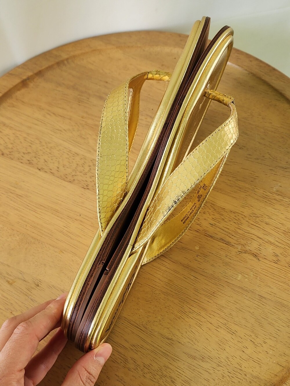 Sam Edelman Remi Gold Metallic Thong Sandals - Picture 9 of 10